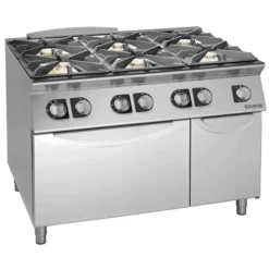 Fourneaux feux vifs gaz, 6 feux - 6 kW et 10 kW - four gaz et placard - Giorik