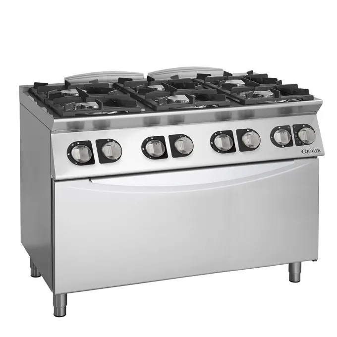 Fourneaux feux vifs gaz, 6 feux - 3,5 kW et 6 kW - four électrique - Giorik