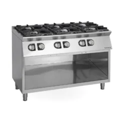 Fourneaux feux vifs gaz, 6 feux - 3,5 kW et 6 kW - four gaz et placard - Giorik