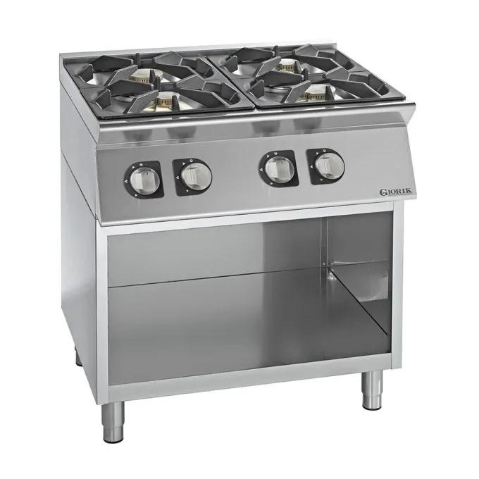 Fourneaux feux vifs gaz, 4 feux - 4 kW et 8 kW - Giorik