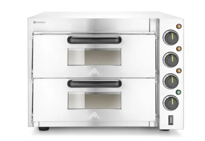 Four à pizza compact - 2 chambres Argent 230V/3000W 580x560x(H)435 mm - Hendi