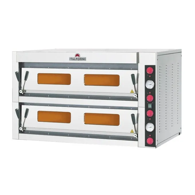 Four à Pizza Double Electrique pour Pro - Commandes Mécaniques - 18 Pizzas - Italforni