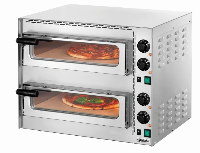 Four à pizza double électrique inox - Mini Plus 2 - 3,4 kW - Bartscher