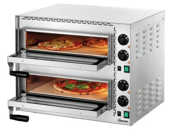 Four à pizza double électrique inox - Mini Plus 2 - 3,4 kW - Bartscher