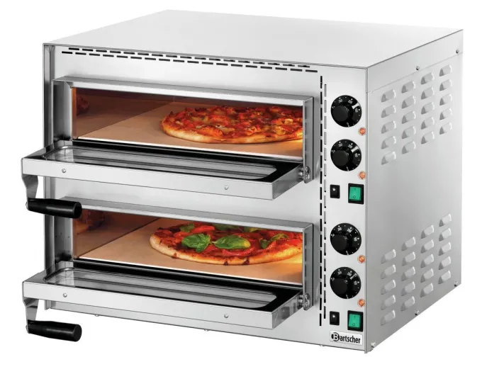 Four à pizza double électrique inox - Mini Plus 2 - 3,4 kW - Bartscher