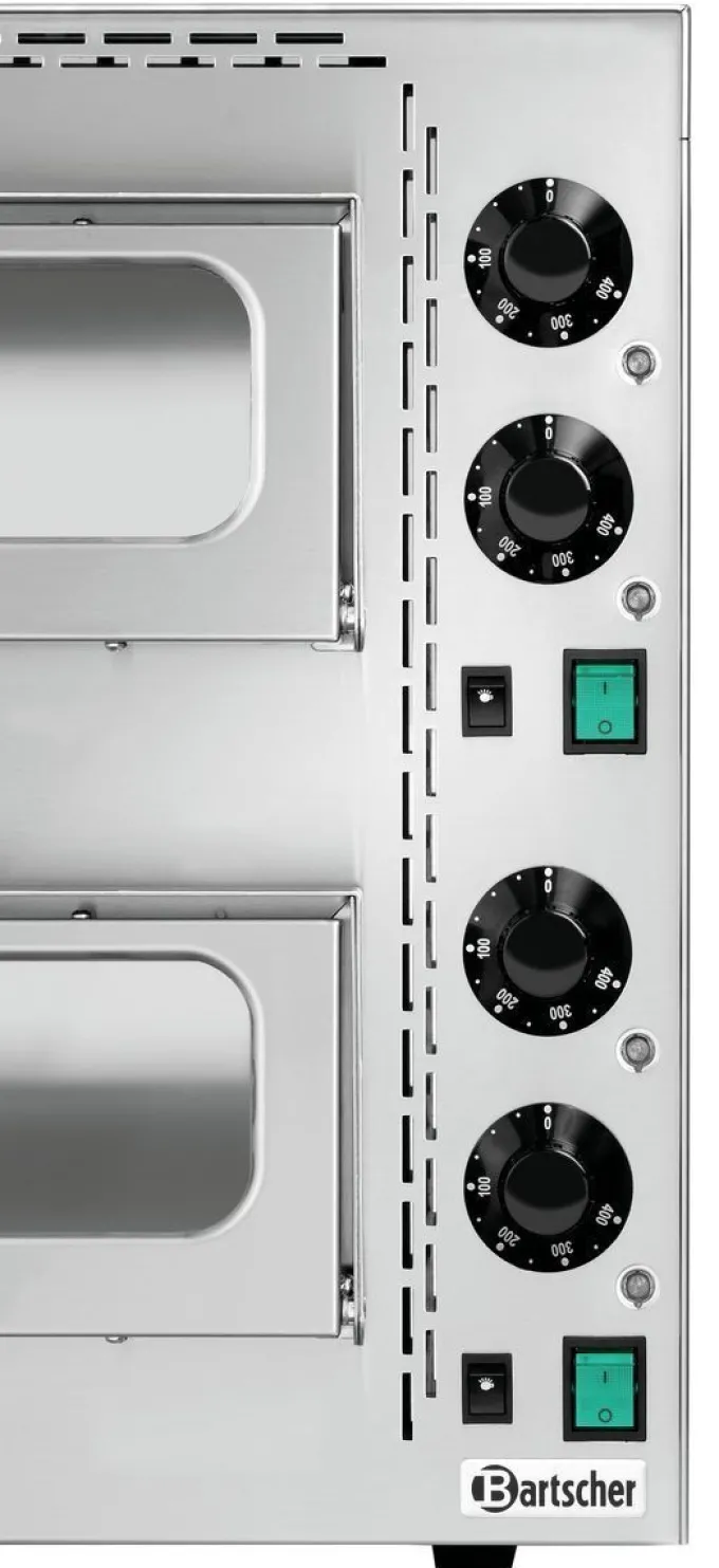 Four à pizza double électrique inox - Mini Plus 2 - 3,4 kW - Bartscher