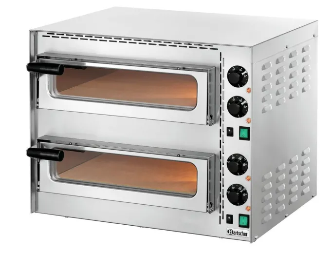 Four à pizza double électrique inox - Mini Plus 2 - 3,4 kW - Bartscher