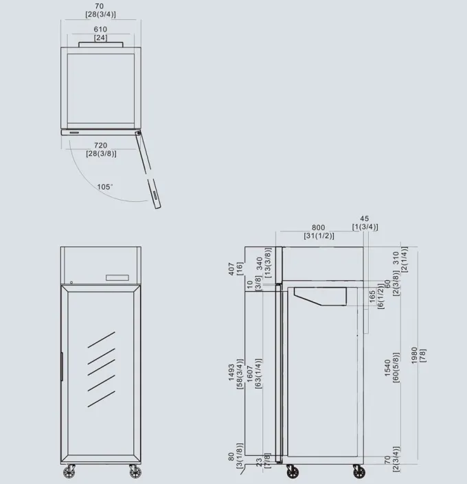 Frigo Vitré Professionnel 670 Litres Tropicalisé - Atosa