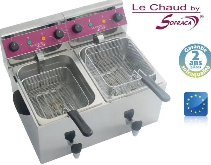 Friteuse électrique de table - 2 x 8 Litres - Sofraca