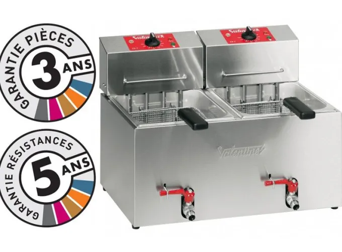 Friteuse électrique de table - 2x7 litres - Valentine - TF77M