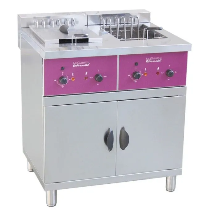 Friteuse électrique professionnelle sur coffre - 2 x 16 litres - 2 x 4000/8000/12000 W - Furnotel