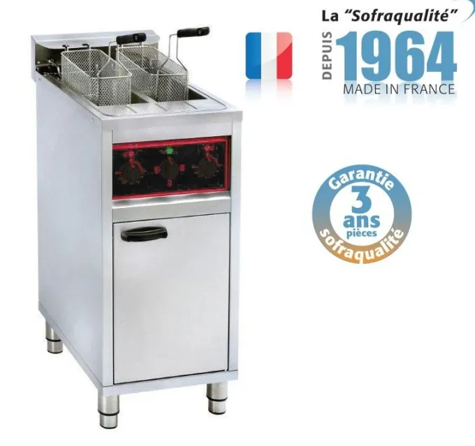 Friteuse électrique sur coffre - 2 x 10 litres - 12 kW - Sofraca