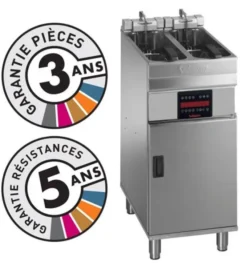 Friteuse électrique sur coffre - 2x 7-8 litres - Valentine - EVOC2200T