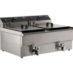 Friteuse professionnelle Électrique - 2 x 10 Litres - Vidange - 2 x 5 kW - Combisteel