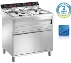 Friteuse professionnelle électrique sur coffre - Super puissante - 2 x 9 Litres - Sofraca