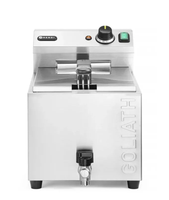Friteuse XL avec robinet de vidange HENDI GOLIATH, 10L, 400V/10200W, 300x585x(H)392mm - Hendi