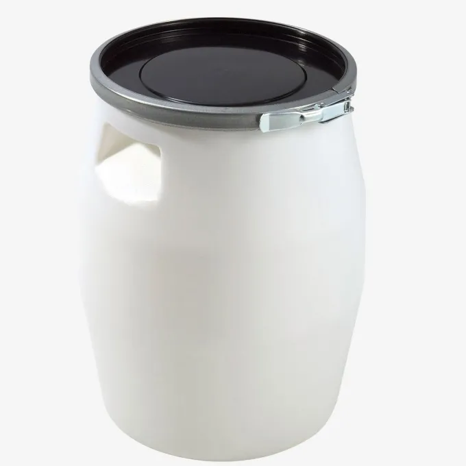 Fût 30 L + genouillère métal + couvercle - blanc - Gilac