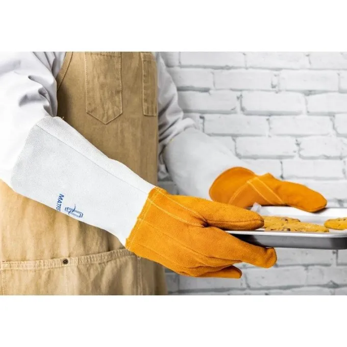 Gants Anti-Chaleur en Cuir Rembourré Jusqu'à 250°C 420 mm - Mafter
