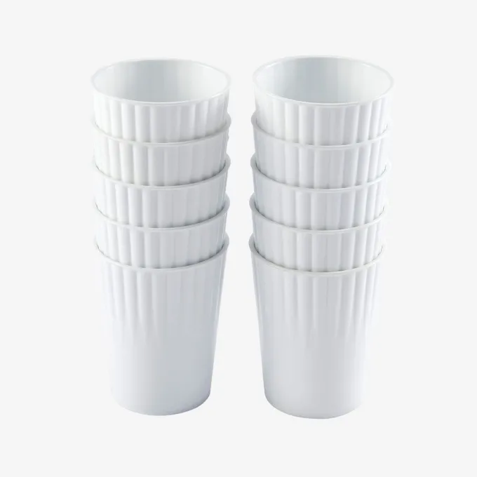 Gobelets 22 cl biosourcés - lot de 10 - blanc - Gilac