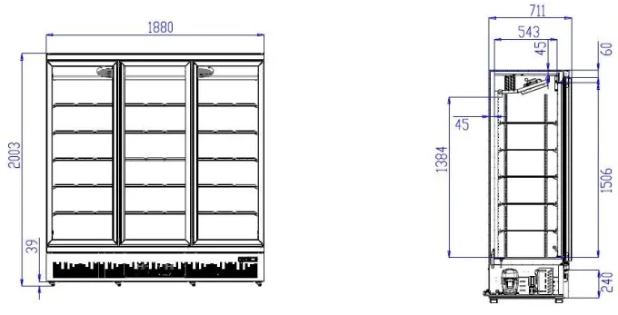 Grande Armoire a Boisson Réfrigérée 1530 L - Combisteel
