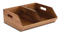 Grande Boîte en Bois Empilable Double 35 x 31 cm pour Buffet - Pujadas