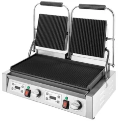 Gril de Contact Double Plaques Rainurées 3,6 kW - Buffalo