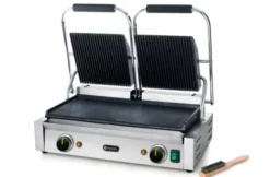 Grill de contact - modèle double dessus rainuré et dessous lisse 230V/3600W 570x370x(H)210 mm - Hendi