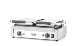 Grill de contact - modèle double moitié lisse moitié rainuré 230V/3600W - Hendi