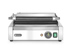 Grill de contact Panini dessus et dessous rainurés 230V/2200W 430x370x(H)210 mm - Hendi