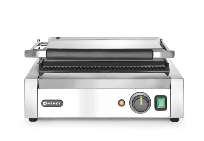 Grill de contact Panini dessus et dessous rainurés 230V/2200W 430x370x(H)210 mm - Hendi