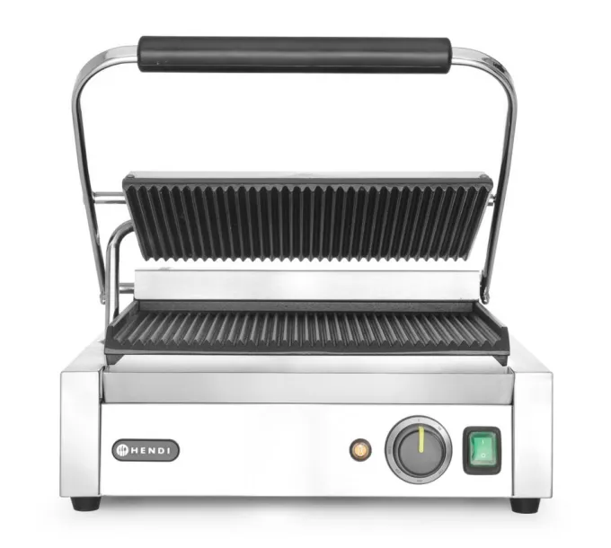 Grill de contact Panini dessus et dessous rainurés 230V/2200W 430x370x(H)210 mm - Hendi