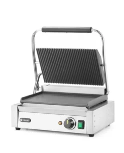 Grill de contact Panini dessus rainuré et dessous lisse 230V/2200W 430x370x(H)210 mm - Hendi