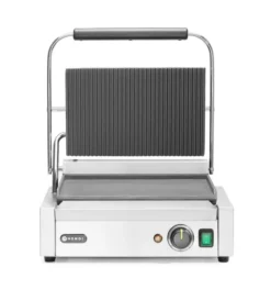Grill de contact Panini dessus rainuré et dessous lisse 230V/2200W 430x370x(H)210 mm - Hendi