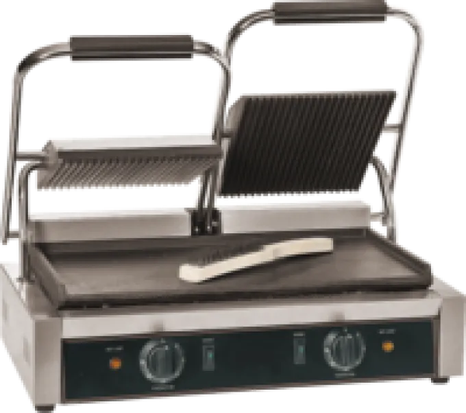 Grill Panini Double Rainuré Dessous Lisse