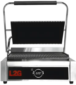 Grill Panini 1 Plaque Rainurée Dessus/Dessous en Fonte - L2G