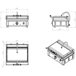 Grill Panini Professionnel - 510 x 500 x 300 - Combisteel
