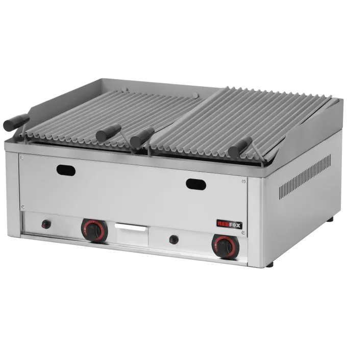 Grill pierre de lave à gaz double 2x 31x48 TOP - GL 60 GS - Redfox