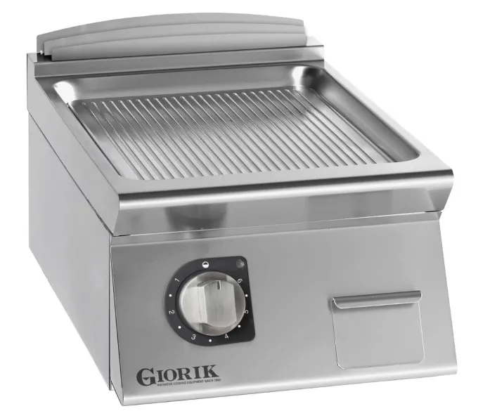Grills Electriques, acier chromé, surface de cuisson simples-rainurées - Giorik - FRE72TCRX