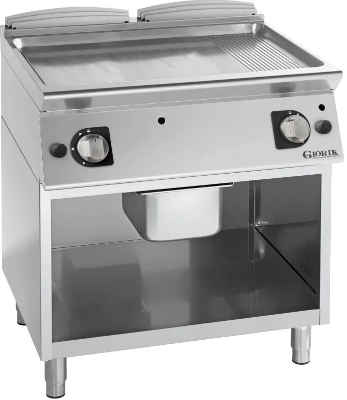 Grills Gaz, acier chromé,, surface de cuisson doubles-rainurées - Giorik