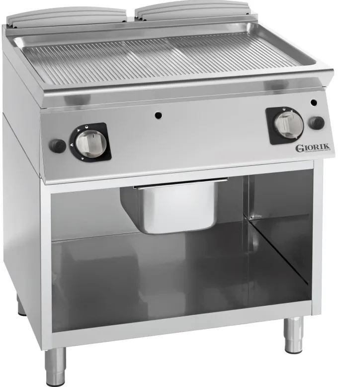 Grills Gaz, acier chromé, surface de cuisson doubles-mi-lisses/ mi-rainurées - Giorik - FRG741GCRX