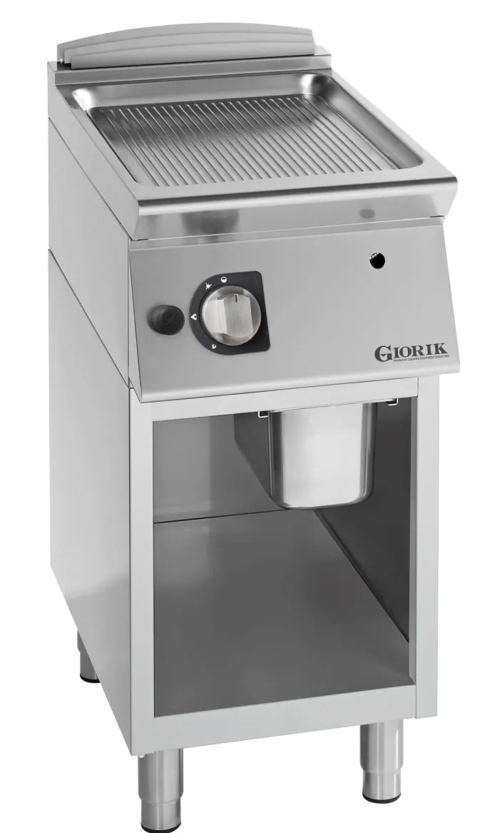 Grills Gaz, acier chromé, surface de cuisson simples-rainurées - Giorik - FRG92GCRX