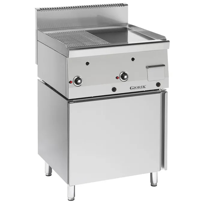 Grills Gaz, acier, 1/2 lisses 1/2 rainurées - Giorik