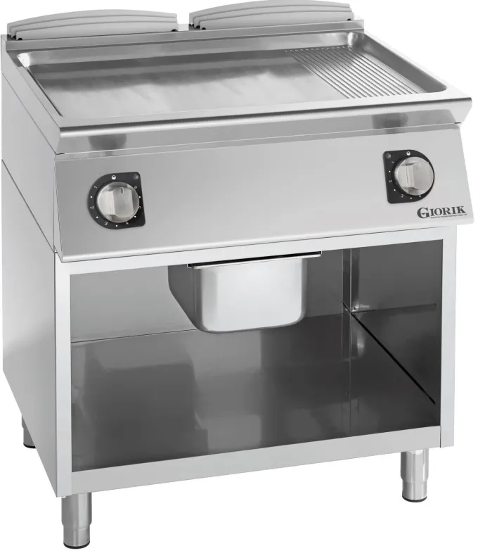 Grills électriques, acier chromé, surface de cuisson doubles-mi-lisses/ mi-rainurées - Giorik - FME941GCRX