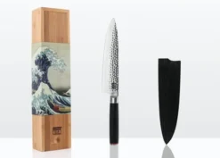 Gyuto Couteau de Chef avec Saya et Boîte en Bambou - Lame 20 cm - Kotai