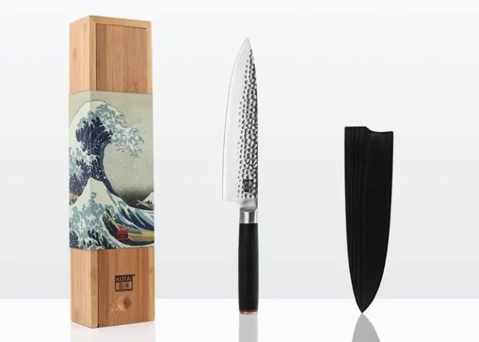Gyuto Couteau de Chef avec Saya et Boîte en Bambou - Lame 20 cm - Kotai