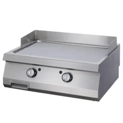 Heavy Duty Plaque de Gril - Chrome Lisse - Double - Prof. 70 cm - Élec. - Maxima