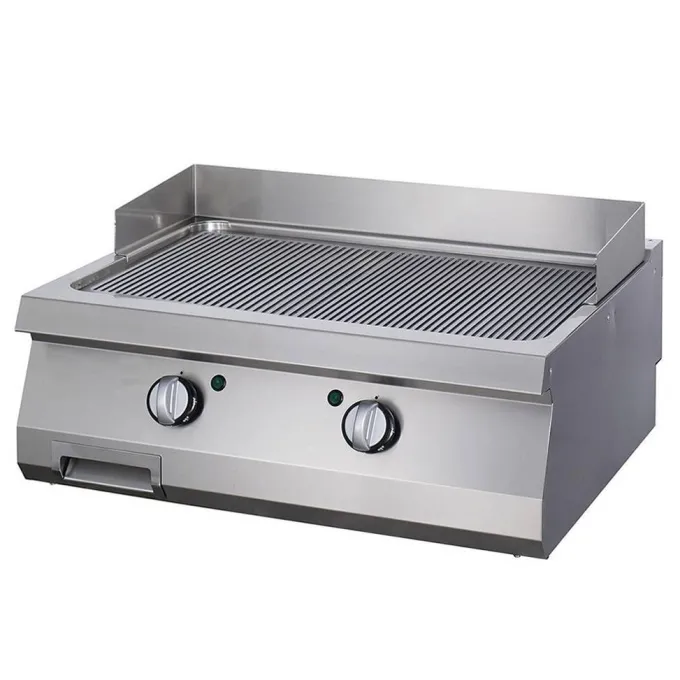 Heavy Duty Plaque de Gril - Chrome Rainuré - Double - Prof. 70 cm - Maxima