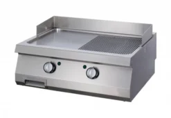 Heavy Duty Plaque de Gril - Demi-Rainuré Chromé - Double - Prof. 70 cm - Maxima