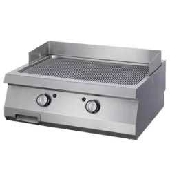 Heavy Duty Plaque de Gril - Rainuré - Double - Prof. 70 cm - Électrique - Maxima