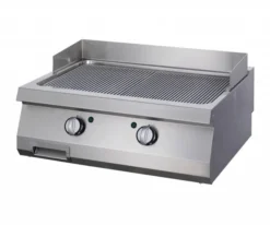 Heavy Duty Plaque de Gril - Rainuré - Double - Prof. 70 cm - Gaz - Maxima
